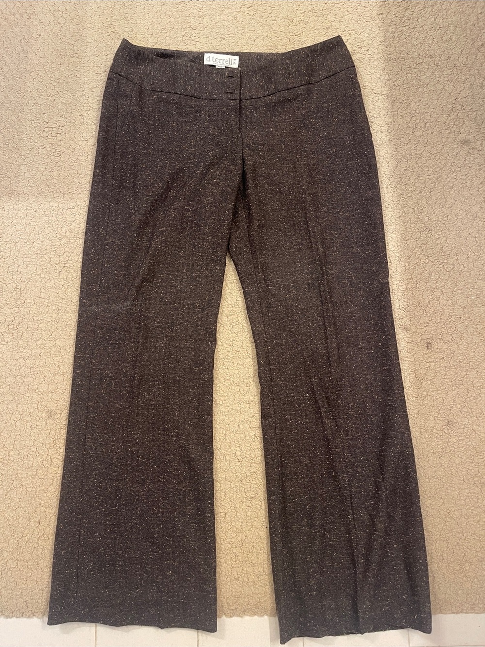 Black/Tan Tweed Boot-Cut Pants